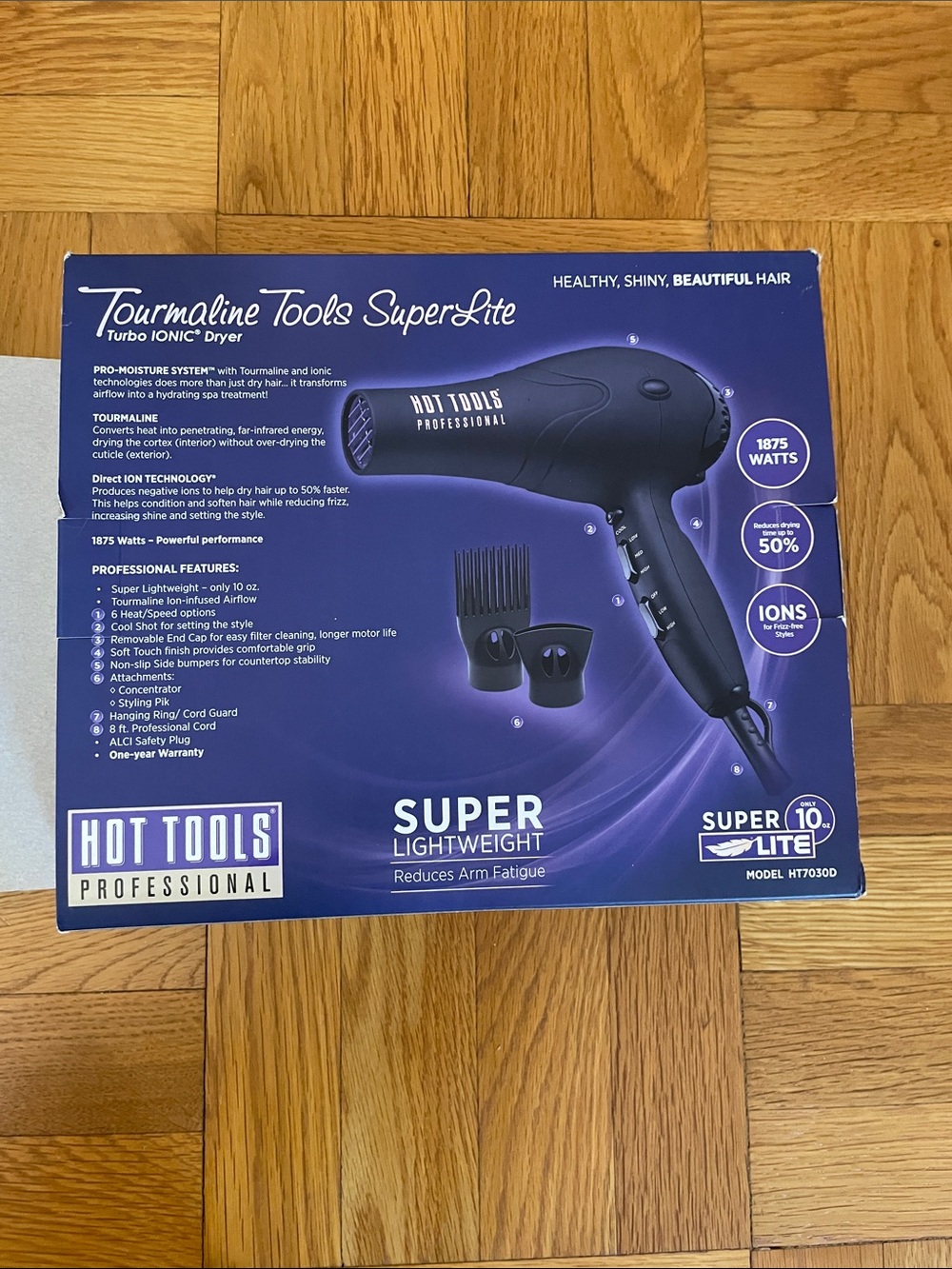 Hot Tools Professional Tourmaline SuperLite Hair Dryer - Black - Picture 2 of 8
